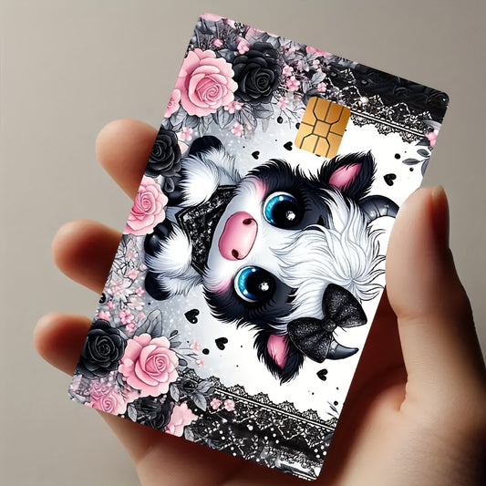"Animal Cow Credit Card Sticker used for EBT, transportation, keys, credit cards, debit cards, card skins, protect bank cards, no bubbles, High Quality, suitable for small chip cards", Transportation Card Light Beige, Minimal