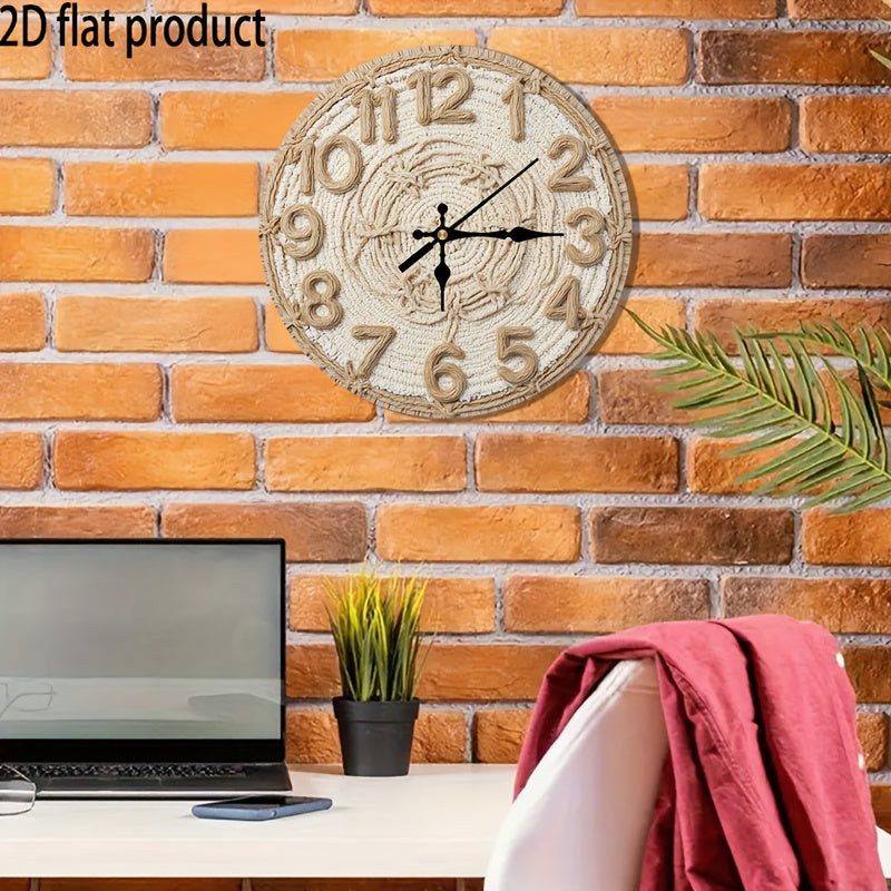 , 2DFlat, 1pc, wooden silent wall clock, round 8/10/12/14 inches, modern minimalist decoration, suitable for living room, bedroom, office, battery-operated (AA batteries not included), suitable for housewarming, wedding, birt