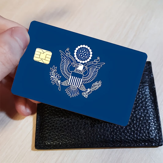 "cool style and eagle badge design"Credit Card Sticker used for EBT, transportation, keys, credit cards, debit cards, card skins, protect bank cards, no bubbles, High Quality, suitable for small chip cards