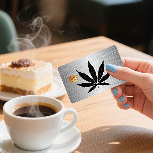 "Black Silvery leaf"Credit Card Sticker used for EBT, transportation, keys, credit cards, debit cards, card skins, protect bank cards, no bubbles, High Quality, suitable for small chip cards