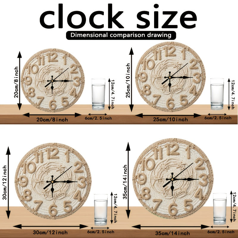 , 2DFlat, 1pc, wooden silent wall clock, round 8/10/12/14 inches, modern minimalist decoration, suitable for living room, bedroom, office, battery-operated (AA batteries not included), suitable for housewarming, wedding, birt
