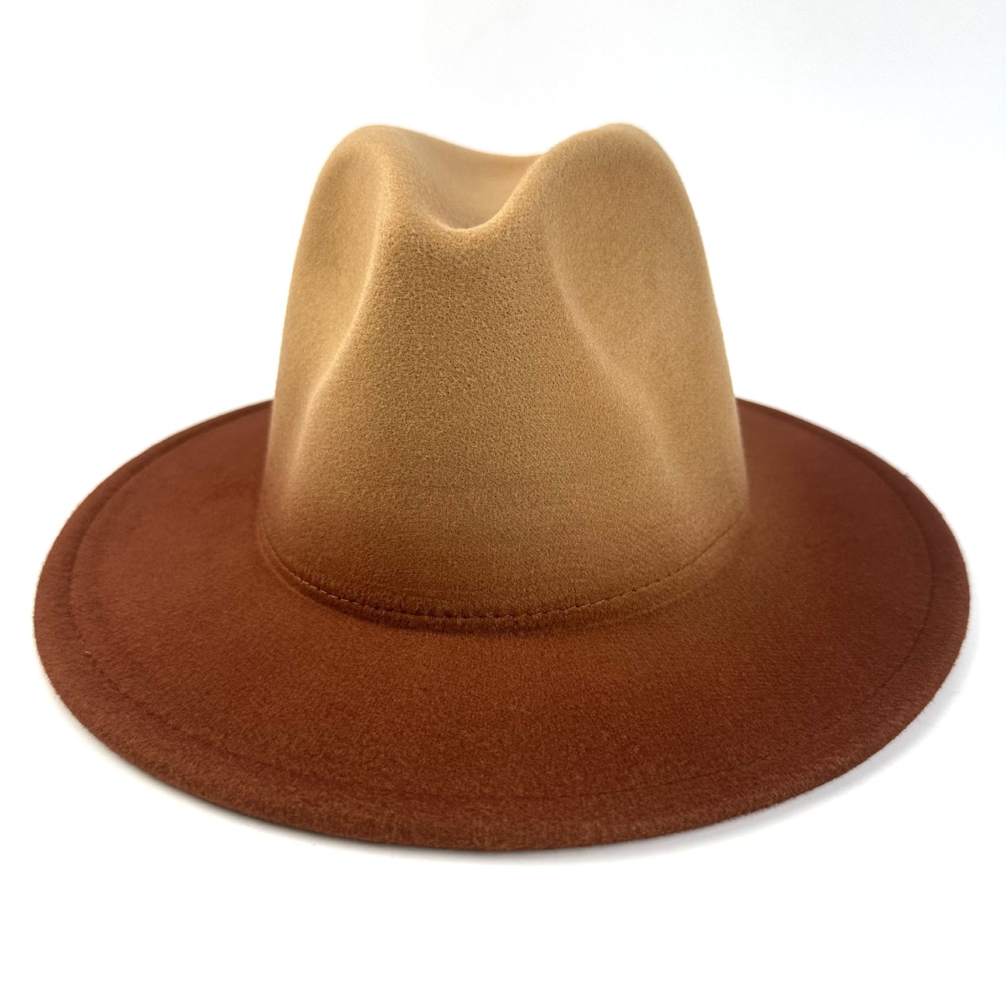 's Western Cowboy Hat - Wide Brim Gradient Blue/White/Navy/Dark Brown/Coffee Brown Felt, Funky Ombre Style for Rodeo, Country Music Festivals, Cowboy Parties - Durable & Hand Washable (No Feathers)