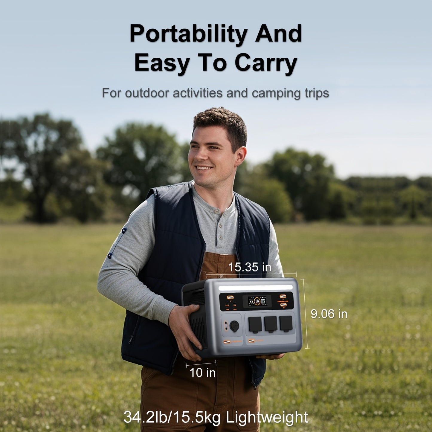 (2025 New) OSCAL Solar Generator with 400W Solar Panel PowerMax 1800, 1024Wh LiFePO4 Battery Generator with 3 AC Outlets (3200W Surge), 700W AC Charging, App Control Power Station for Home Backup, Plus A Bonus 30w Solar Panel