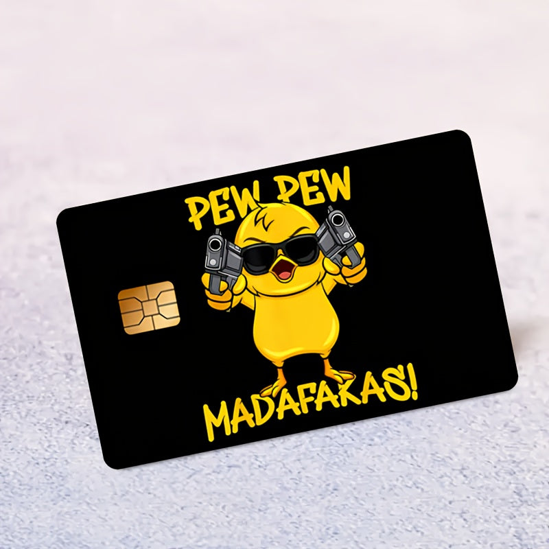 "Pewpew Yellow Duck Card Sticker Cute Anime Cartoon"Credit Card Sticker used for EBT, transportation, keys, credit cards, debit cards, card skins, protect bank cards, no bubbles, High Quality, suitable for small chip cards, D