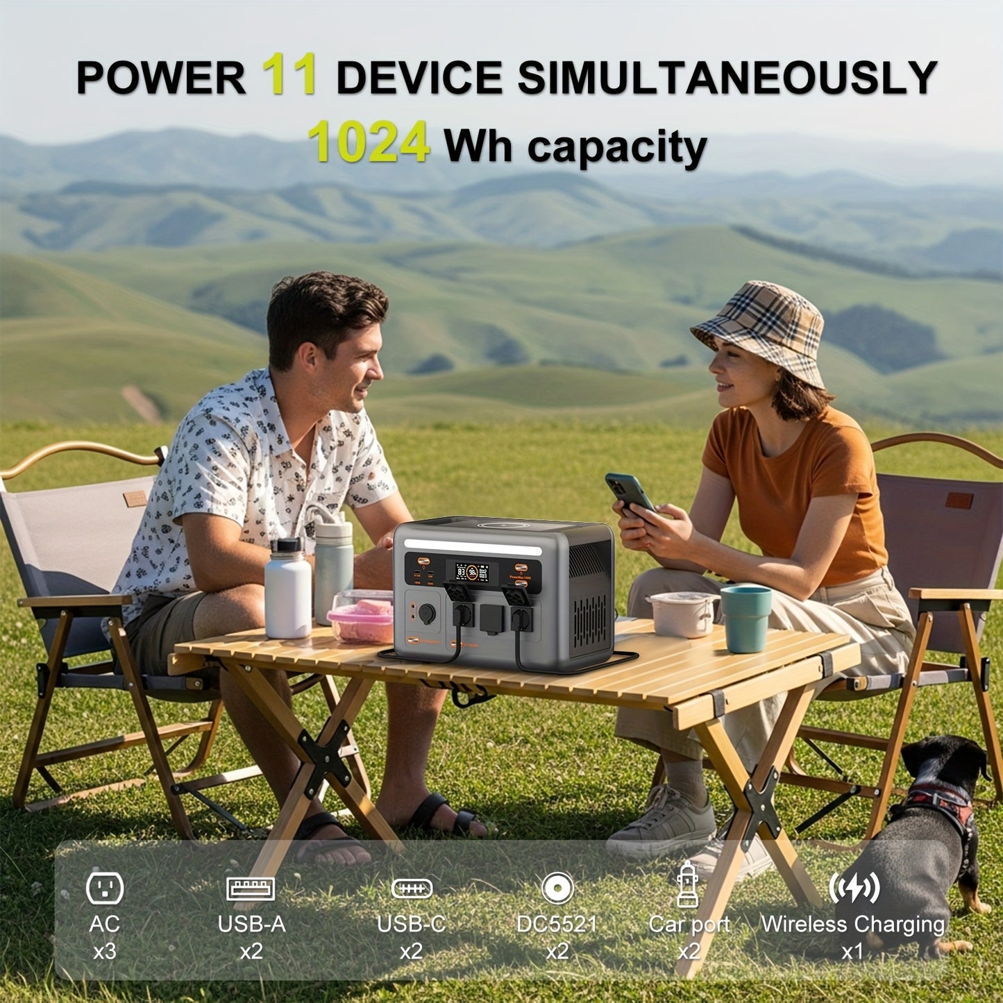 (2025 New) OSCAL Solar Generator with 400W Solar Panel PowerMax 1800, 1024Wh LiFePO4 Battery Generator with 3 AC Outlets (3200W Surge), 700W AC Charging, App Control Power Station for Home Backup, Plus A Bonus 30w Solar Panel