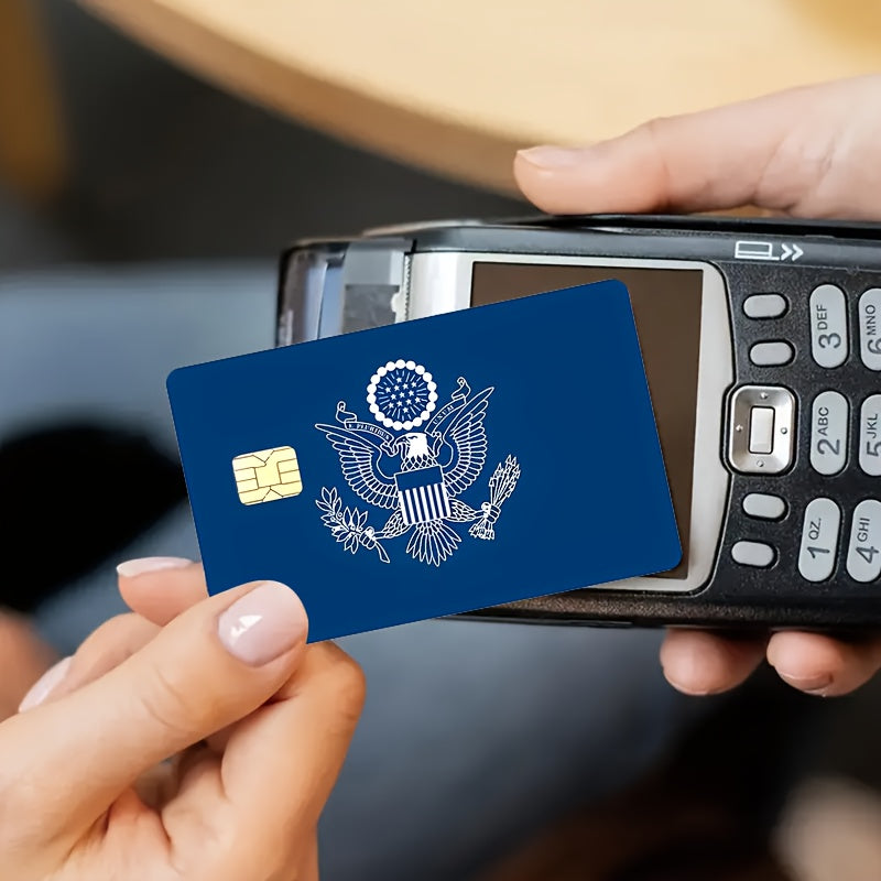 "cool style and eagle badge design"Credit Card Sticker used for EBT, transportation, keys, credit cards, debit cards, card skins, protect bank cards, no bubbles, High Quality, suitable for small chip cards