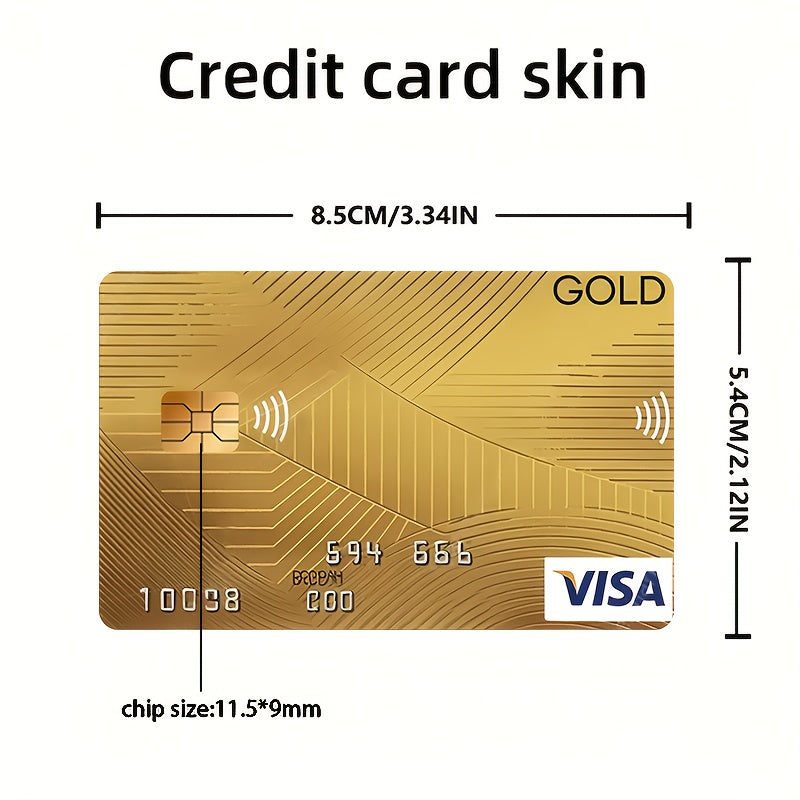 "Ultimate luxury yellow VISA pattern credit card sticker"Credit Card Sticker used for EBT, transportation, keys, credit cards, debit cards, card skins, protect bank cards, no bubbles, High Quality, suitable for small chip car