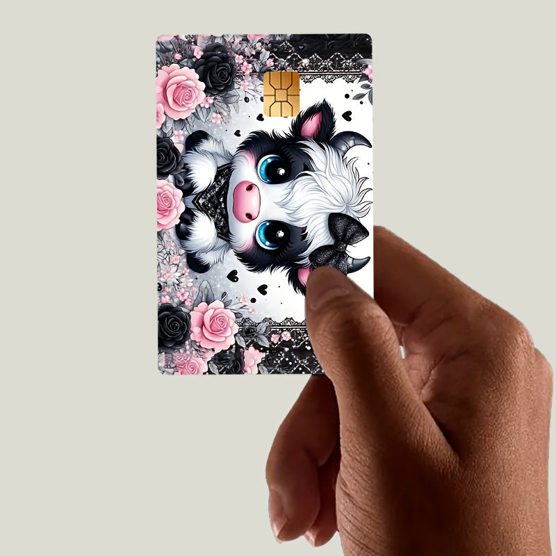 "Animal Cow Credit Card Sticker used for EBT, transportation, keys, credit cards, debit cards, card skins, protect bank cards, no bubbles, High Quality, suitable for small chip cards", Transportation Card Light Beige, Minimal