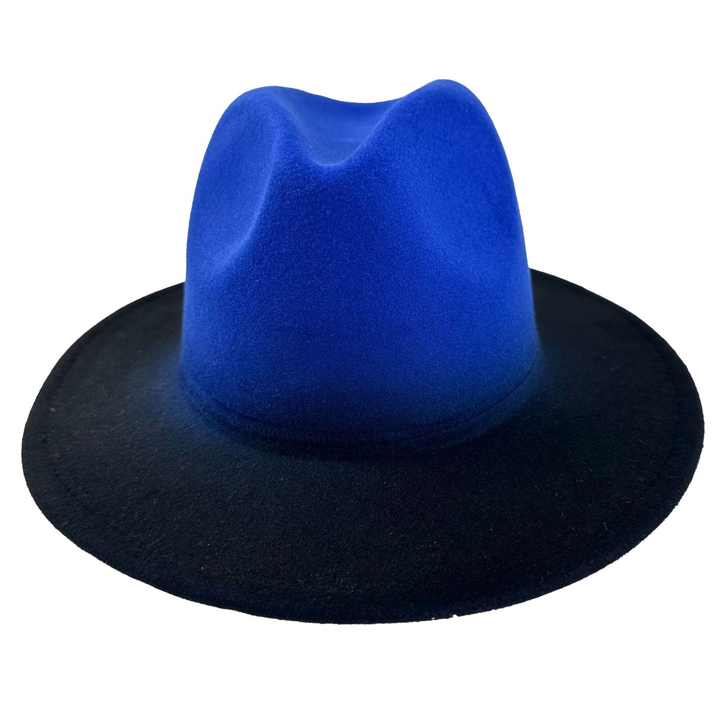 's Western Cowboy Hat - Wide Brim Gradient Blue/White/Navy/Dark Brown/Coffee Brown Felt, Funky Ombre Style for Rodeo, Country Music Festivals, Cowboy Parties - Durable & Hand Washable (No Feathers)