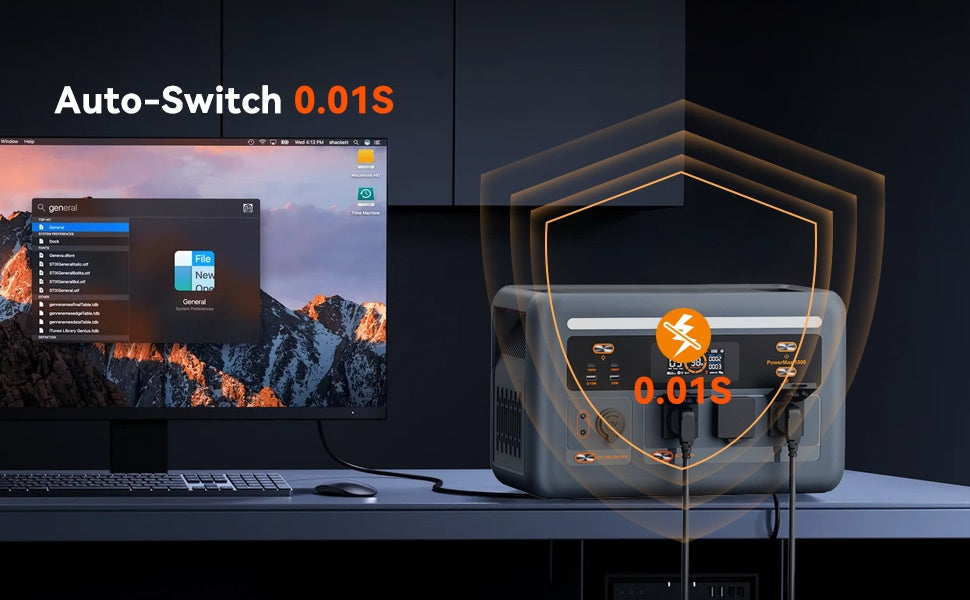 (2025 New)OSCAL 1800 Solar Generator with 500W Solar Panel PowerMax 1800, 1024Wh LiFePO4 Battery Generator with 3 AC Outlets (3200W Surge), 700W AC Charging, APP Control Power Station for Home Backup Plus Bonus 30w Solar Pane