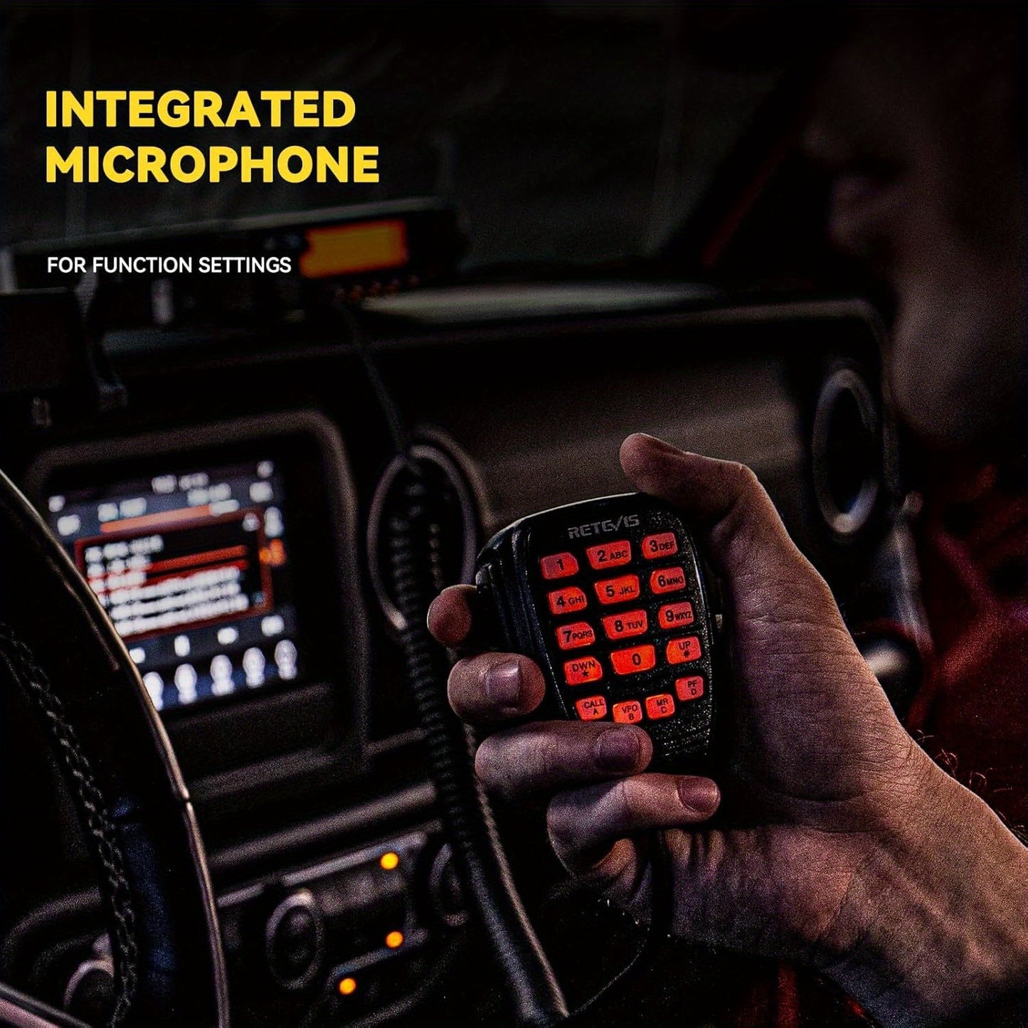 (Black 1Pack)Retevis RA87 GMRS Mobile Radio, 40W Mobile Transceiver Base Station with Cable, 8 Repeater Channels, Chirp, Dual Watch, Long Range Two Way Radio for Off-Road, Emergency Radio, Offroad Communication, Heavyduty Con