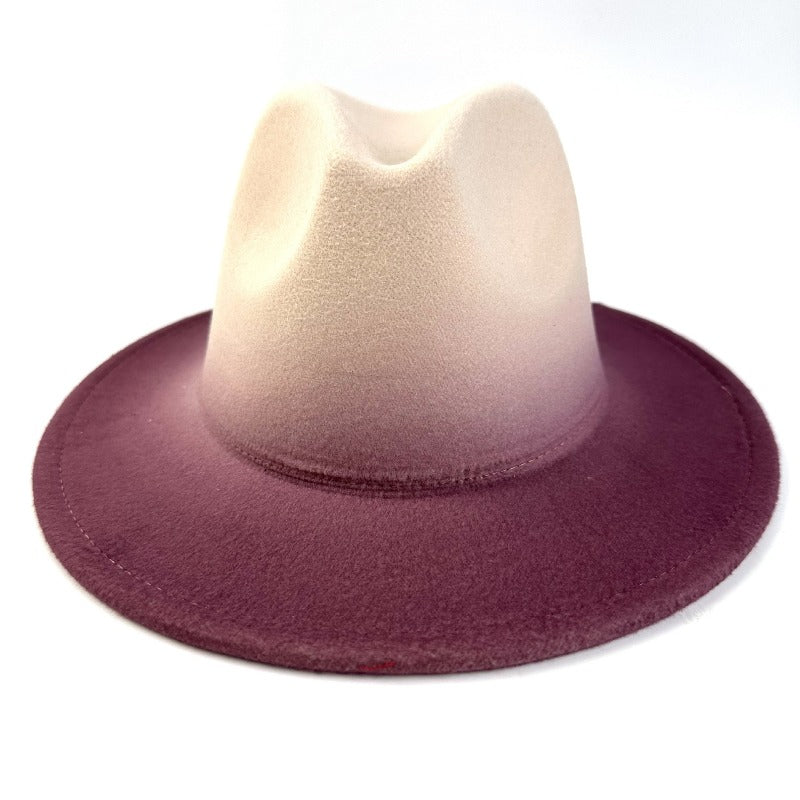 's Western Cowboy Hat - Wide Brim Gradient Blue/White/Navy/Dark Brown/Coffee Brown Felt, Funky Ombre Style for Rodeo, Country Music Festivals, Cowboy Parties - Durable & Hand Washable (No Feathers)