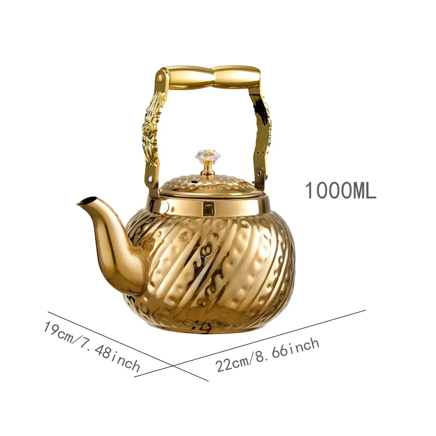 1 L Stainless Steel Teapot Small Water Kettle Portable Water Boiler with Infuser for Restaurant Kitchen Camping Hotel Home