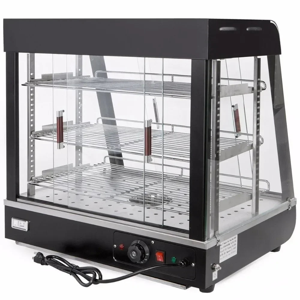 -for Barton Commercial 3-Tier Food Warmer W/27 Display Case 1200W Electric Buffet Restaurant Countertop Pizza Hot Dog