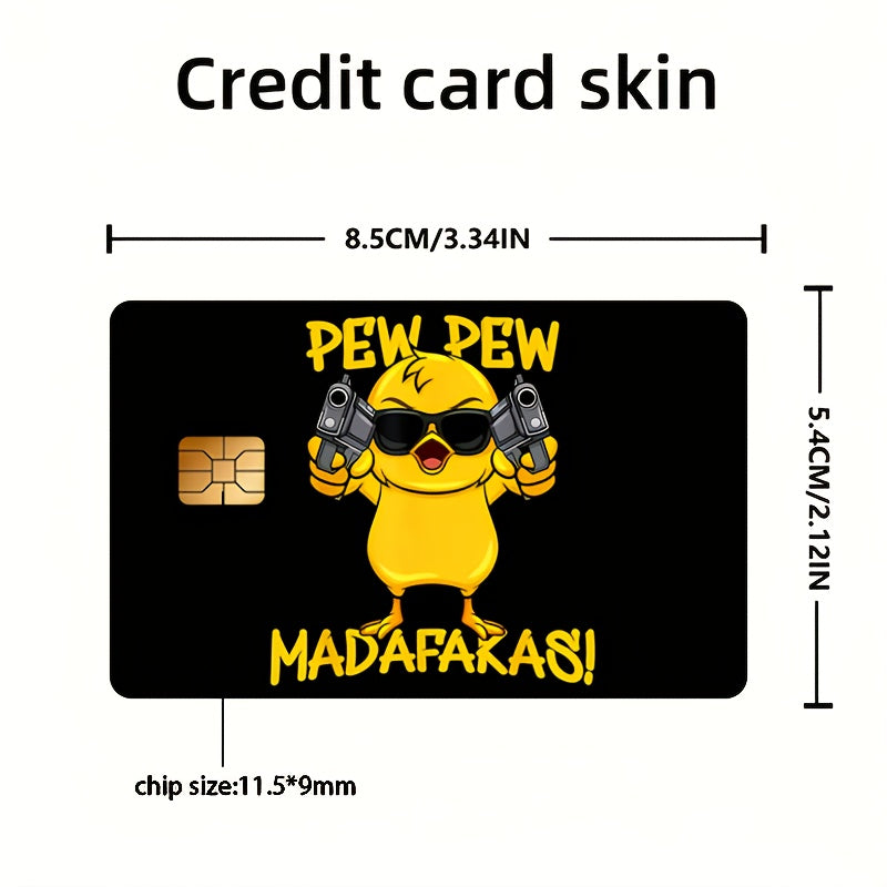 "Pewpew Yellow Duck Card Sticker Cute Anime Cartoon"Credit Card Sticker used for EBT, transportation, keys, credit cards, debit cards, card skins, protect bank cards, no bubbles, High Quality, suitable for small chip cards, D