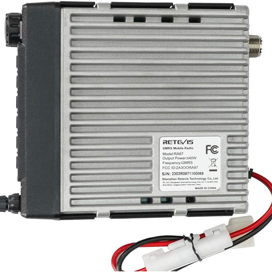 (Black 1Pack)Retevis RA87 GMRS Mobile Radio, 40W Mobile Transceiver Base Station with Cable, 8 Repeater Channels, Chirp, Dual Watch, Long Range Two Way Radio for Off-Road, Emergency Radio, Offroad Communication, Heavyduty Con