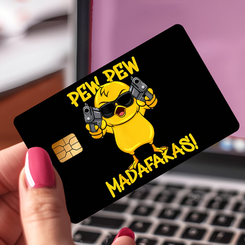 "Pewpew Yellow Duck Card Sticker Cute Anime Cartoon"Credit Card Sticker used for EBT, transportation, keys, credit cards, debit cards, card skins, protect bank cards, no bubbles, High Quality, suitable for small chip cards, D
